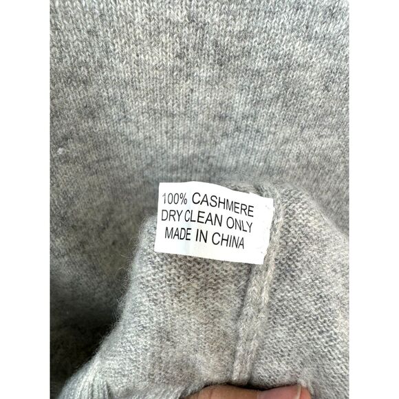 Tony Melillo Light Grey 100% Cashmere V-neck Long Sleeve Knit Sweater Size L ATM - Picture 6 of 8